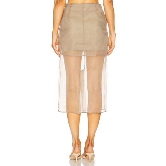 L'Academie by Marianna Blaire Midi Skirt in Taupe - Picture 3 of 5